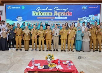 Foto bersama acara puncak gerakan sinergi Reforma Agraria Nasional (dok.Prokom Kukar/Linimasa.co)