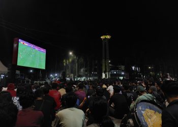 Nobar Timnas Indonesia U-23 vs Korea Selatan (foto ist/Linimasa.co)