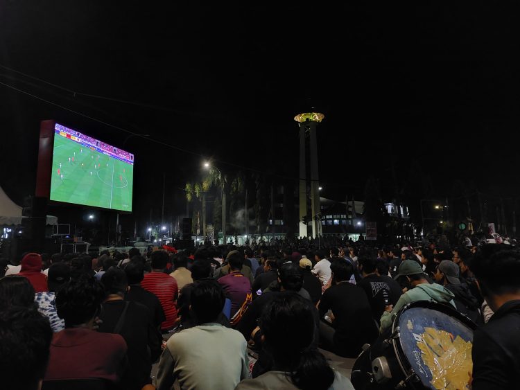 Nobar Timnas Indonesia U-23 vs Korea Selatan (foto ist/Linimasa.co)