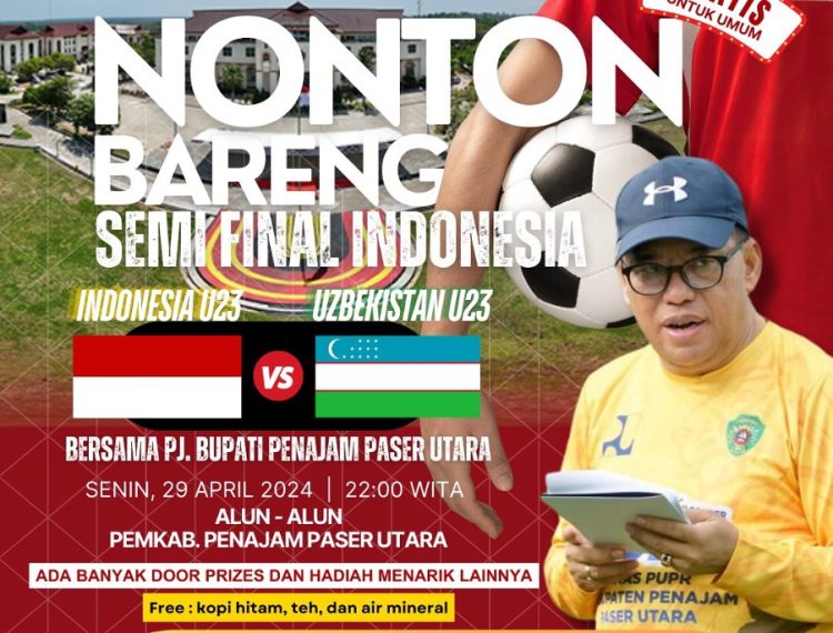 Pemkab PPU Gelar Nobar Semifinal Piala Asia U-23, Masyarakat Disediakan Kopi Gratis dan Doorprize