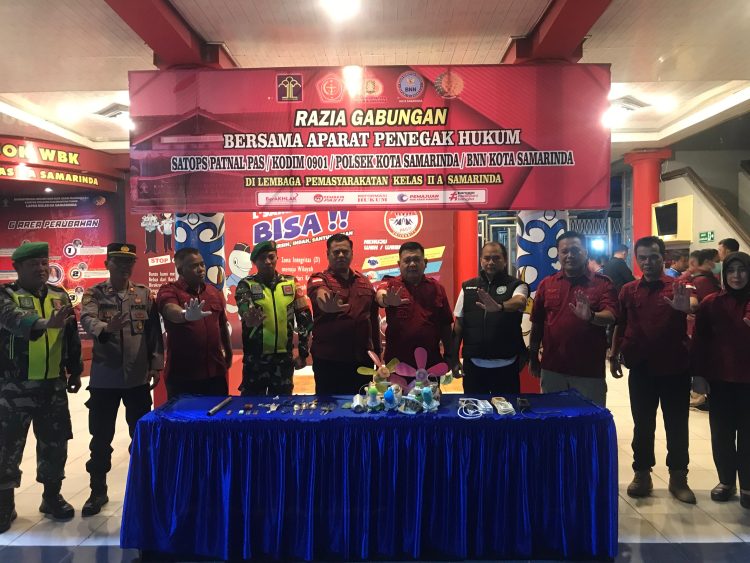 Lapas Kelas 2A Samarinda Gelar Razia Gabungan dengan BNN, TNI, dan Polri