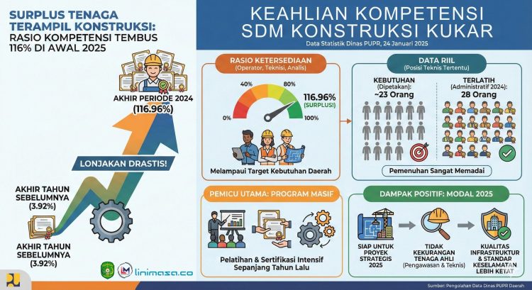 Surplus Tenaga Terampil di Kukar, Rasio Kompetensi Konstruksi Tembus 116% di Awal 2025