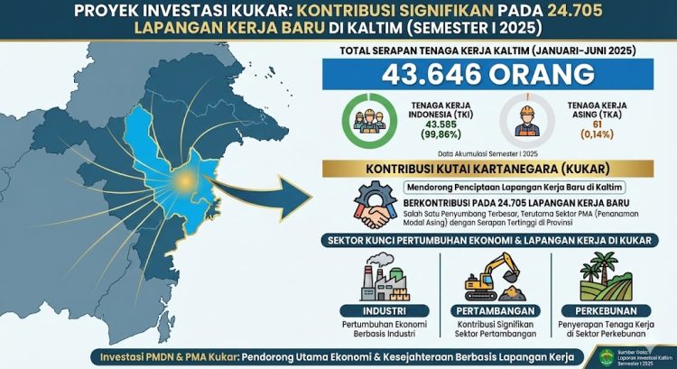 Proyek Investasi Kukar Berkontribusi pada 24.705 Lapangan Kerja Baru di Kaltim Semester I 2025